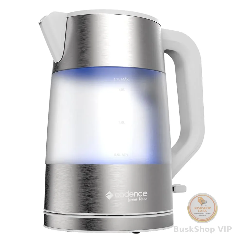 Chaleira Elétrica Cadence Lumini Blanc, 220V, Branca, 1,7L, CEL306