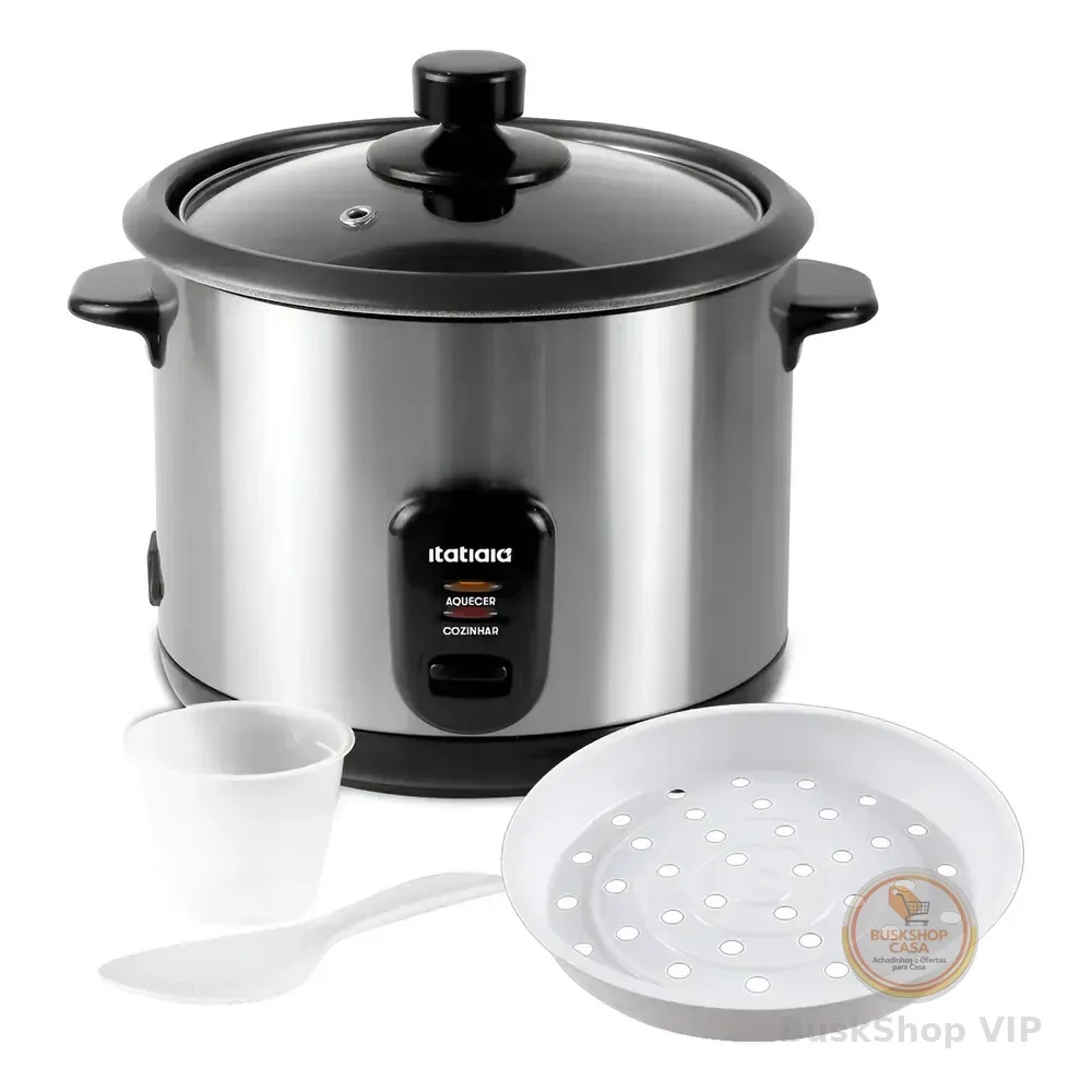 Panela De Arroz Elétrica 10 Xícaras 1.8 Litros Prateado!