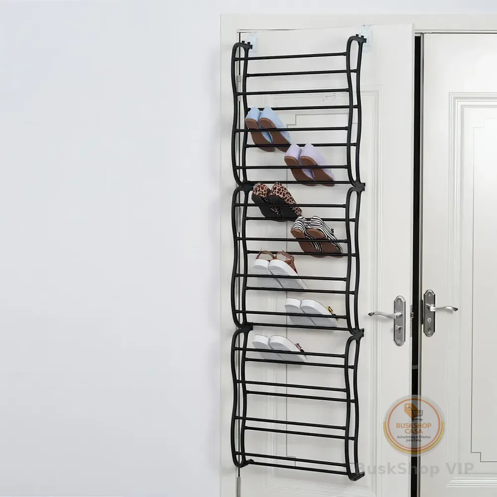 Home Sapateira Vertical De Parede  Porta Para 36 Pares Preto!