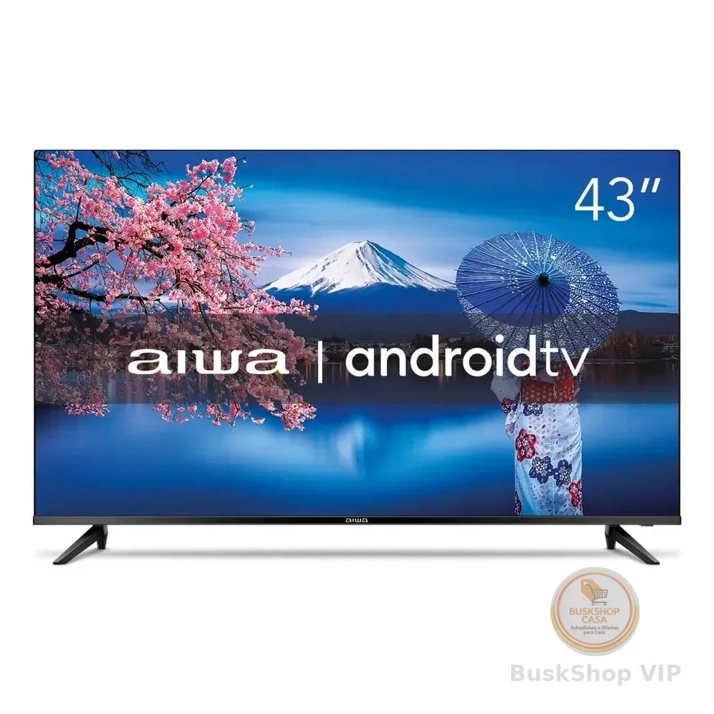 Smart Tv Aiwa 43 Android Full Hd Borda Ultrafina Hdr10 Dolby Áudio Aws-tv-43-bl-02-a
