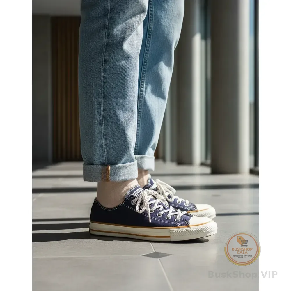 Tênis Converse Feminino Chuck Taylor Curto Marinho Escuro/amendoa/marrom Mel Liso 36 Br