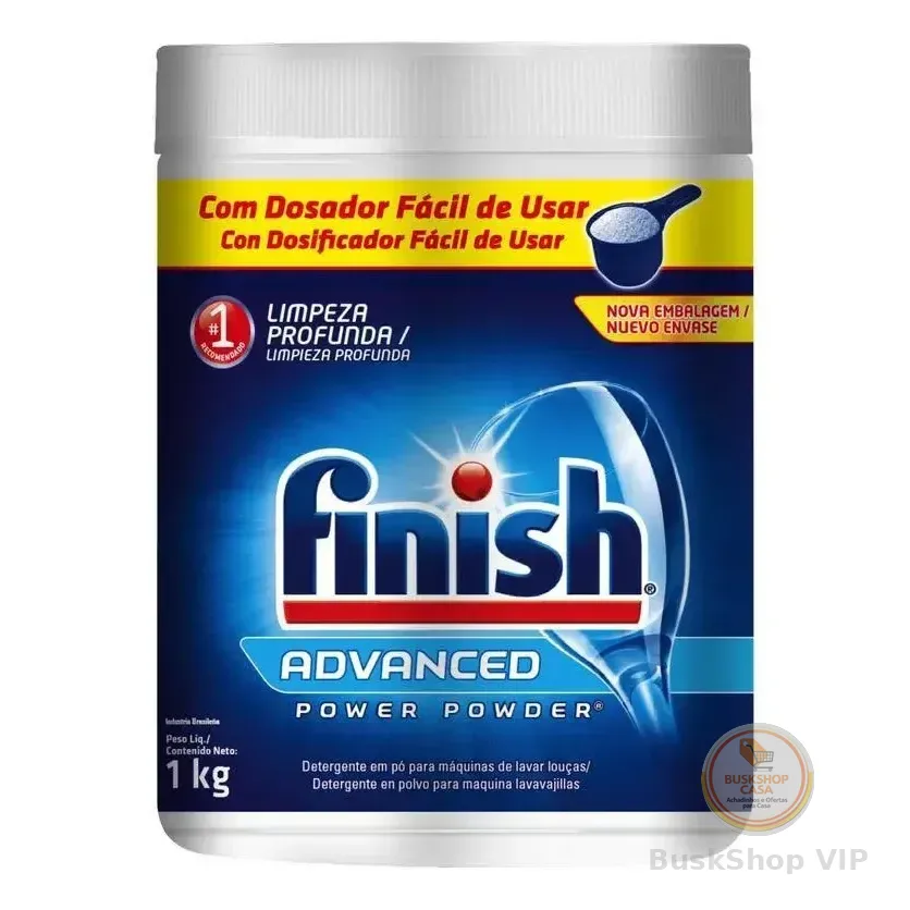 Detergente Para Lava Louças Em Pó Finish Power Powder Advanced 1kg