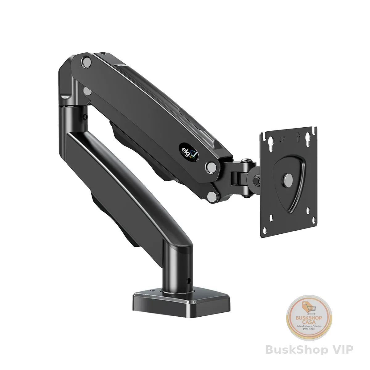 ELG, F80N, Suporte Articulado de Mesa, Pistão a Gás, Design Compacto e Retrátil, Ergonômico, Monitores 17'' a 35'', 2kg a 9kg, Preto