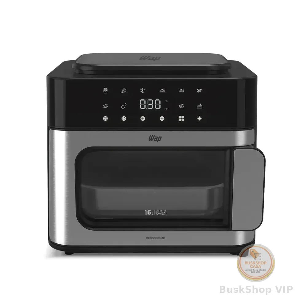 Fritadeira Air Fryer Barbecue Wap Multi-comb Digital Wafc16 16 Litros Com 10 Funções Preto E Cinza 127v