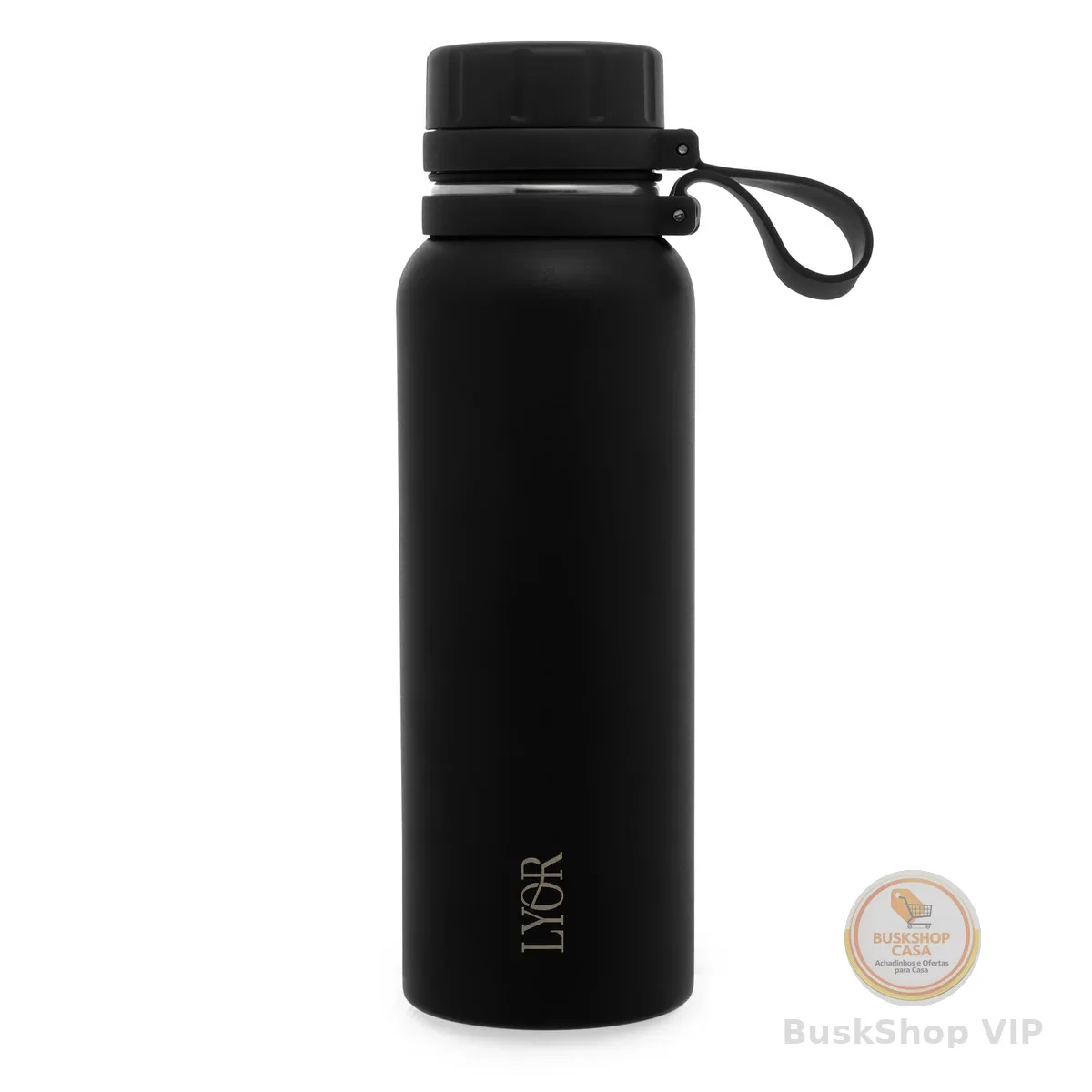 LYOR - Garrafa Térmica de Aço Inox Explorer Preta 650ml