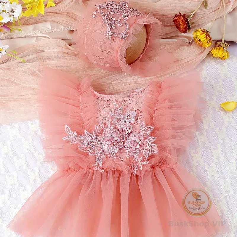 Ylsteed conjunto de chapéu de malha para meninas recém-nascidas, adereços para fotos de bebês, roupas florais de renda, acessórios para fotografia