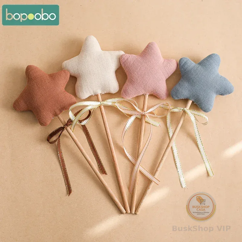 1pc chocalho do bebê brinquedo faia estrela de madeira varinha mágica dentição roedor acessórios de enfermagem montessori brinquedos jogar ginásio brinquedo