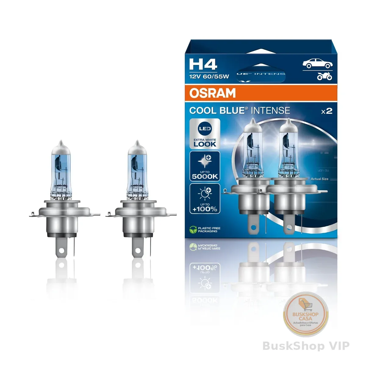 OSRAM COOL BLUE INTENSE NEXT GENERATION H4 64193 CBN - HCB DUO (até 5000K)