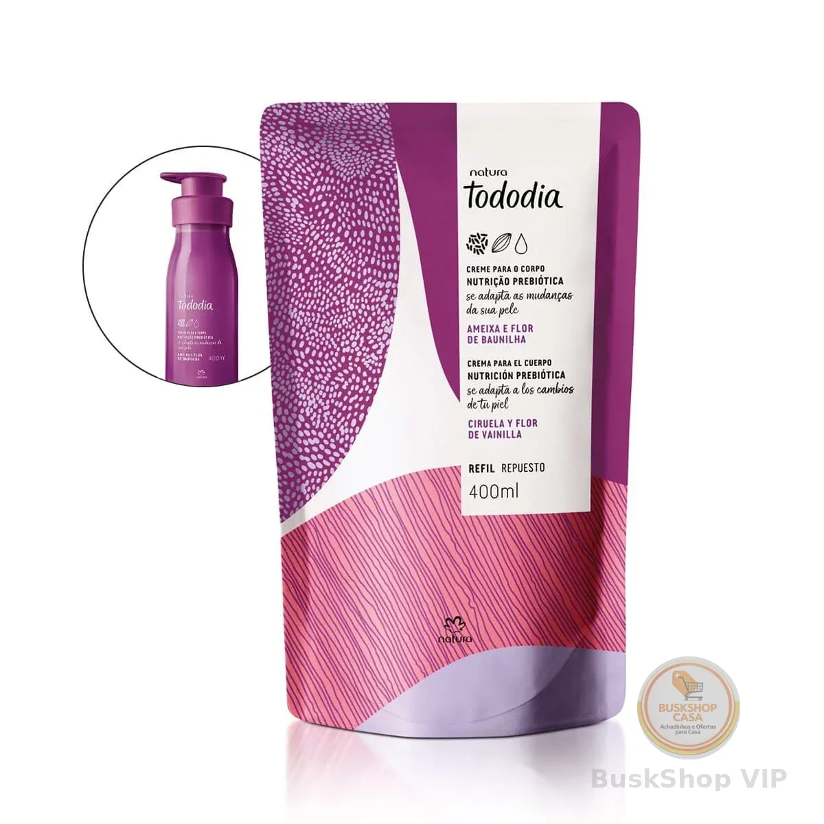 Refil Creme Nutritivo para o Corpo Tododia Ameixa e Flor de Baunilha
