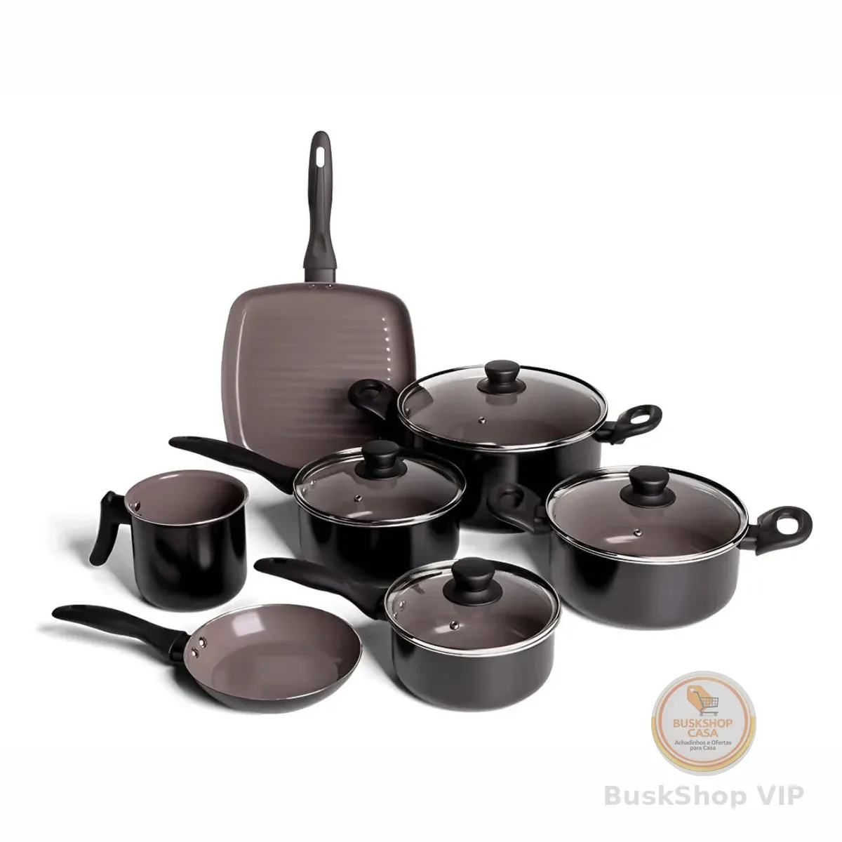 Brinox - Jogo de Panelas Easy 7 Peças Ceramic Life - Antiaderente Cerâmico