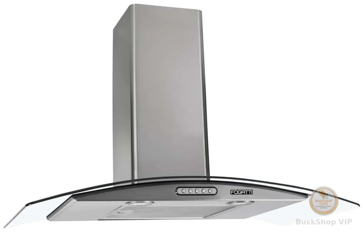 COIFA DE PAREDE Fogatti VIDRO CURVO DUTO SLIM INOX 80CM 220V