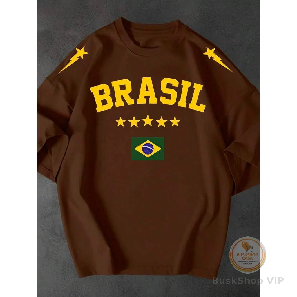 Camiseta Feminina Brasil Seleção Copa Streetwear Estilosa 100% Algodão Premium Tshirt