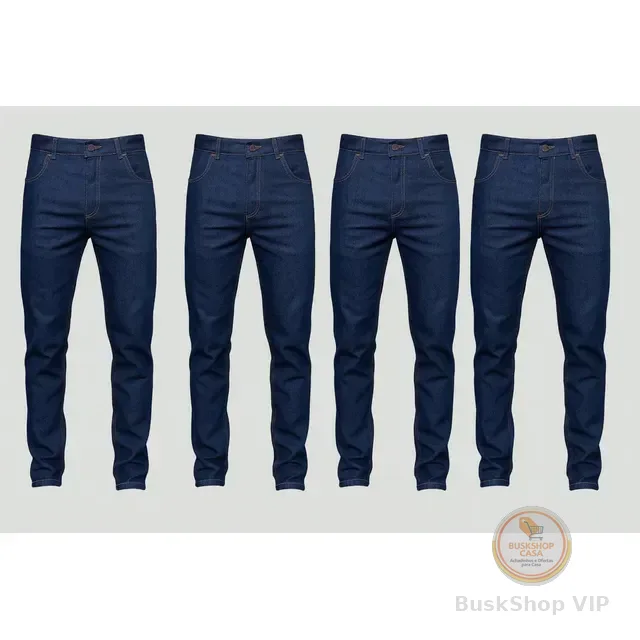 Kit 4-calças Jeans Ideal Trabalho Pesado Reforçada Elastano