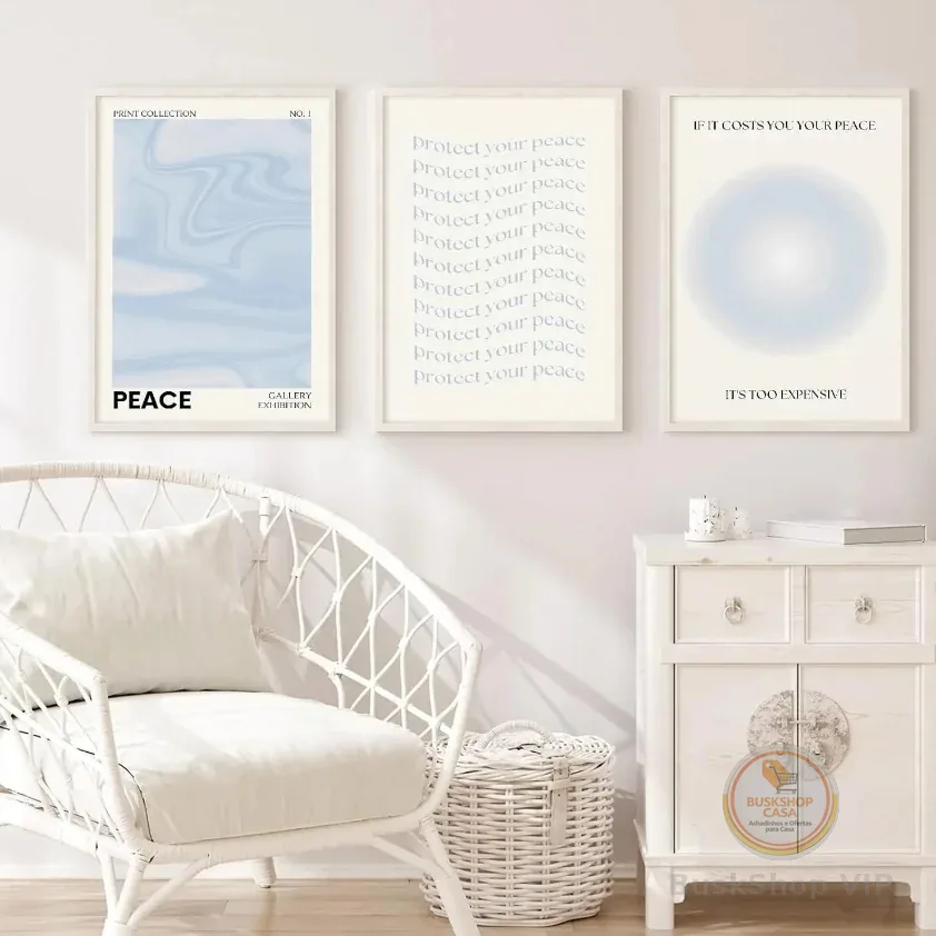 Quadros decorativos Estiloso asthetic intage em forma de coração cartaz de construção minimalista (3 peças)