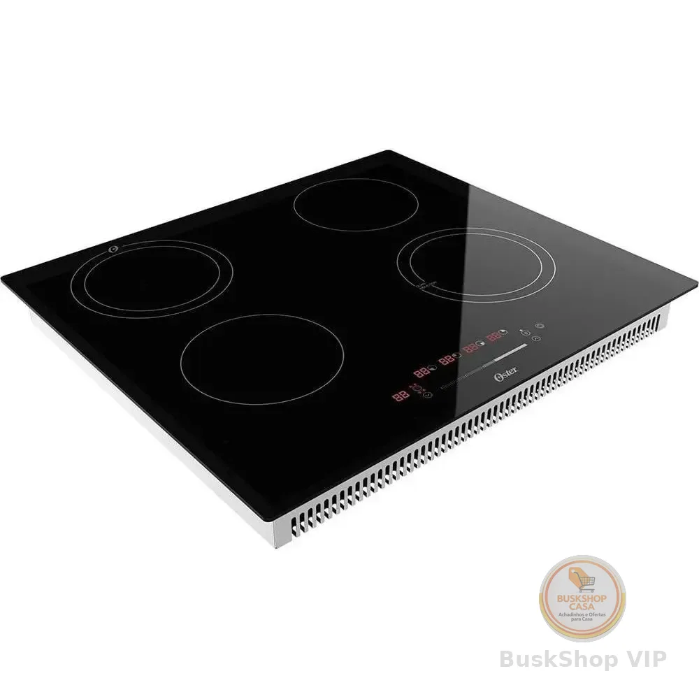 Cooktop Indução 4 Bocas Touchscreen Vidro Preto Oster 220v