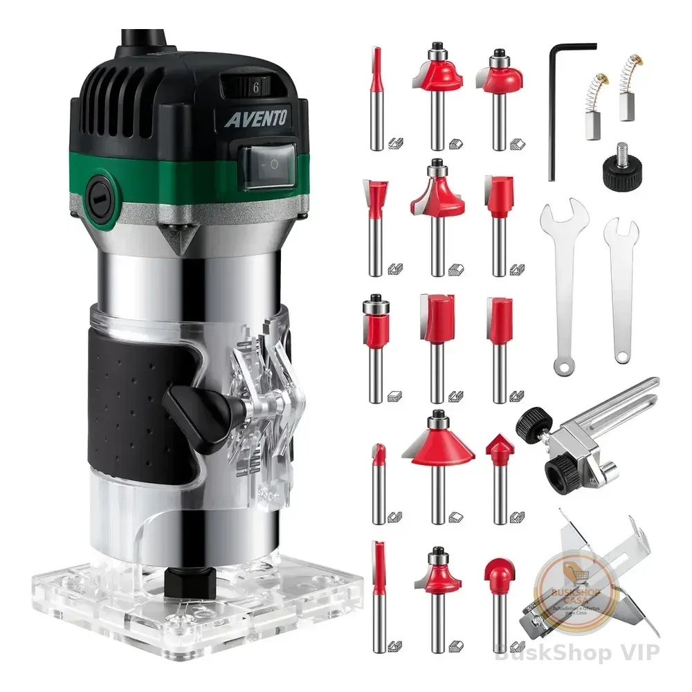 Tupia Manual Elétrica Laminadora Avento 1000w C/ Jogo De Fresas E 6 Velocidades 127v