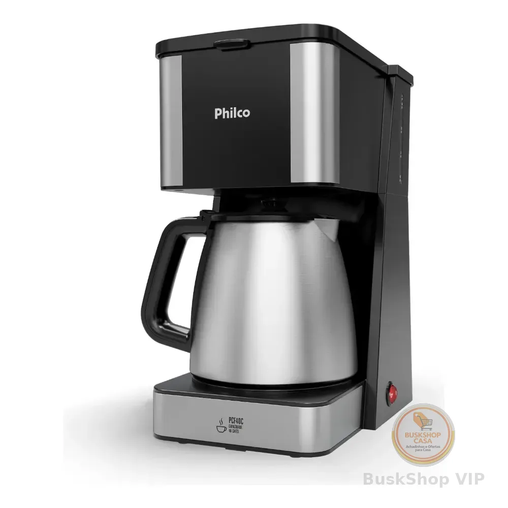 Cafeteira Philco Pcf40c Inox 40 Cafezinhos 1,6l 950w Cor Preto 220v