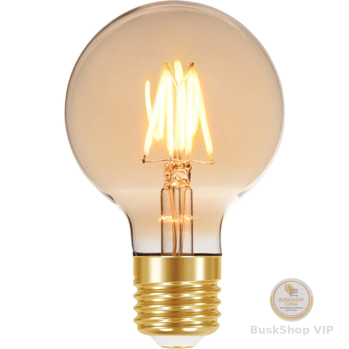 Lâmpada LED Filamento Vintage Globo E27, 4W, Ambar Taschibra G80 11080382