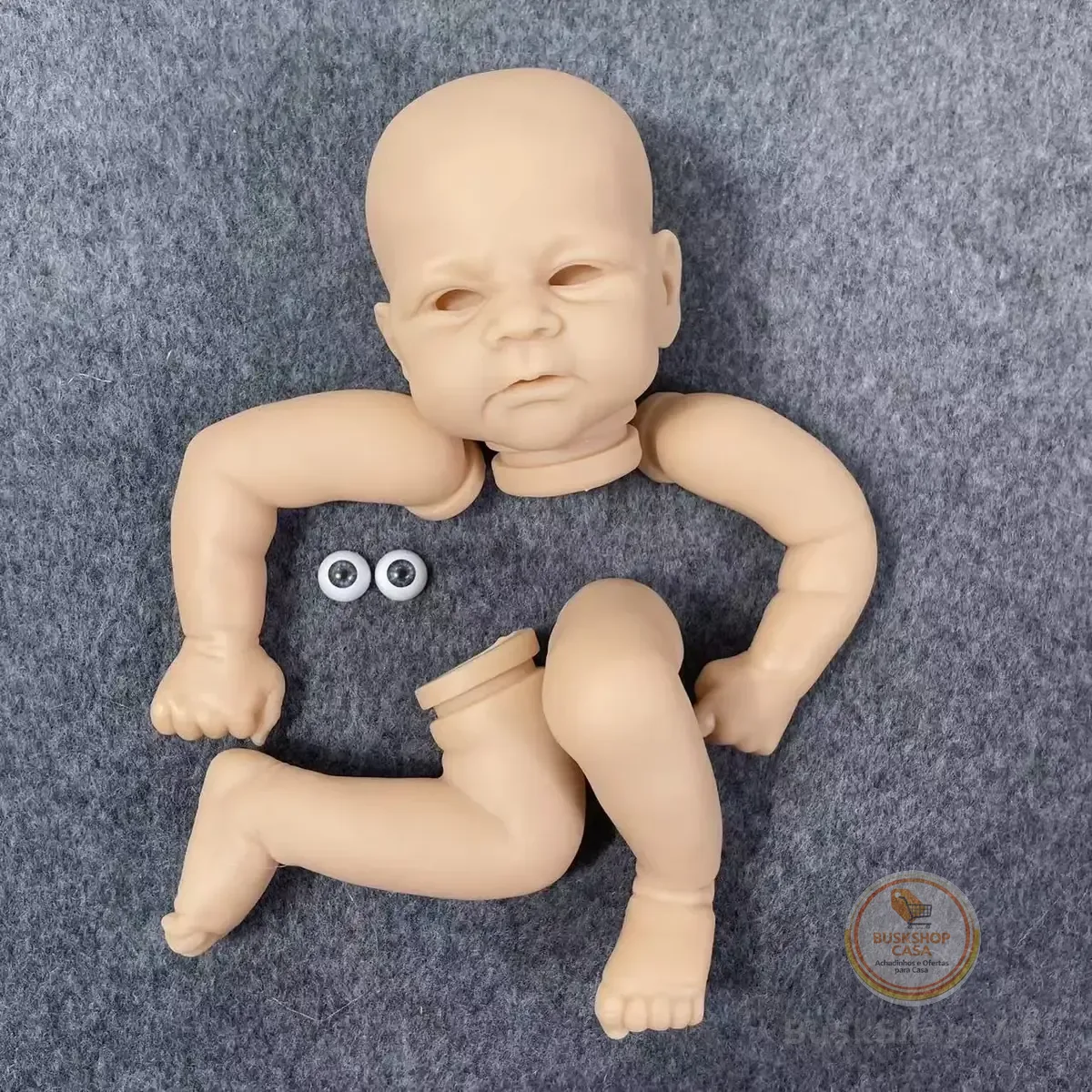 Kit de boneca em branco reborn 17-18 Polegada elijah kit de vinil sem pintura peças de boneca inacabadas brinquedo artesanal com corpo de pano e olhos
