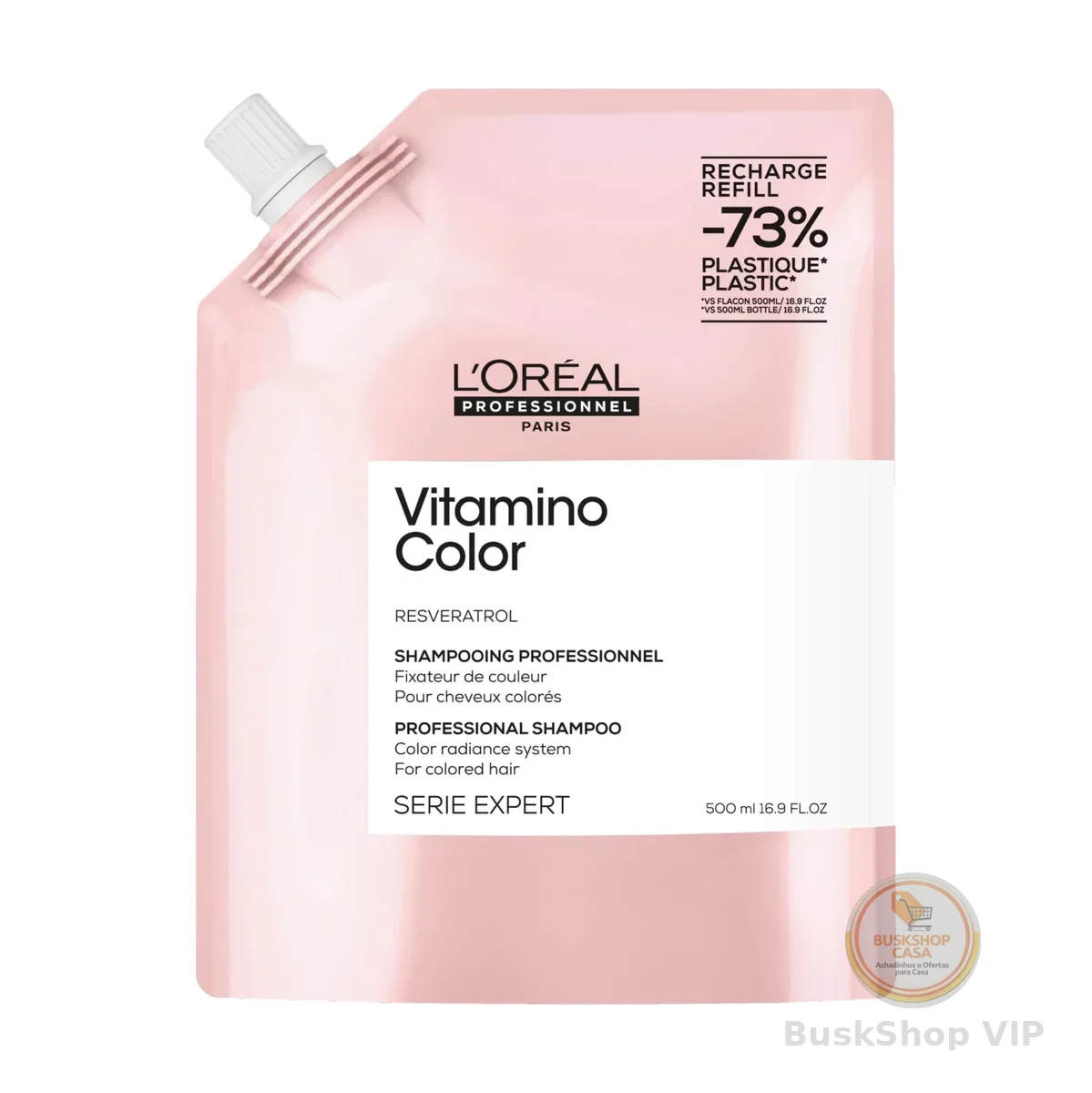 L'Oréal Professionnel Vitamino Color Shampoo Profissional Refil, Resveratrol, para Cabelos Coloridos, Serie Expert, 500ml