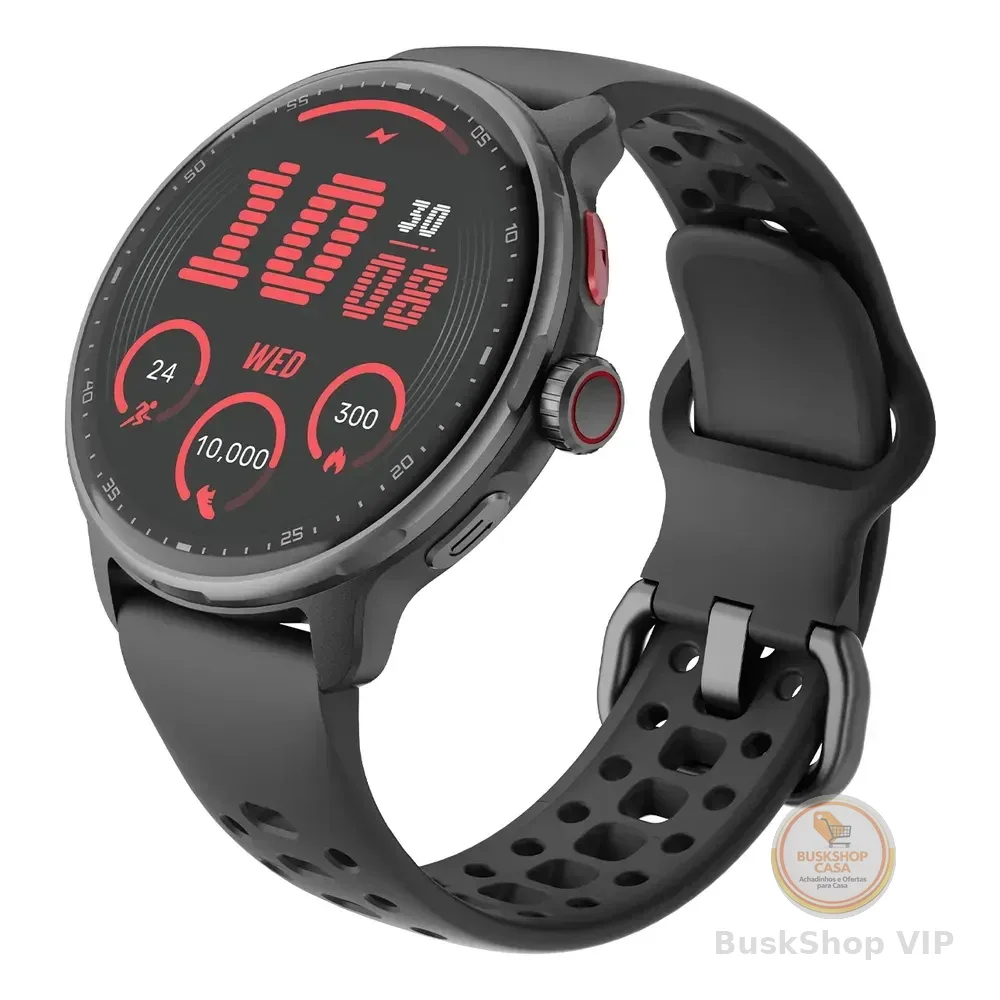 Relógio Inteligente Gps Smartwatch Amoled 3atm Outdoor Strar Preto Mesh