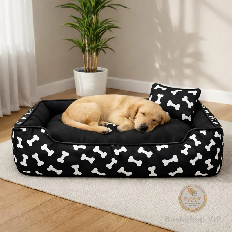 Caminha Cama Pet com Fundo impermeável com Zíper para Cão Gato Grande, Médio e Pequeno