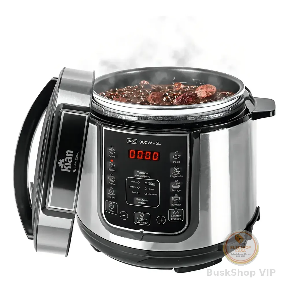 Panela De Pressão Elétrica 5 Litros Kian Inox 127v