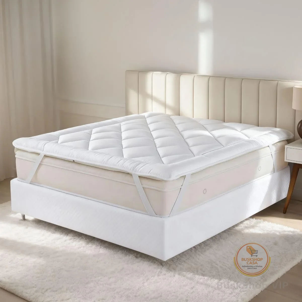 Pillow Top Casa Dona Extra Macio 5cm Tecido Premium 400 Fios Antialérgico e Antiácaro Fixação com Elástico Upgrade para Seu Colchão (Solteiro)