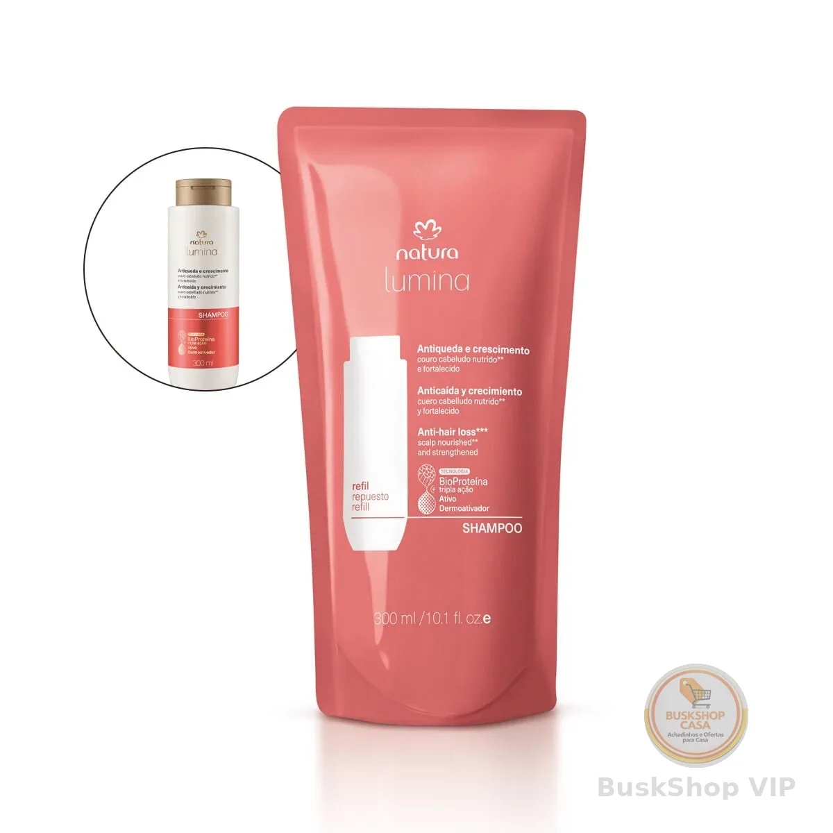 Refil Shampoo Antiqueda e Crescimento Lumina 300ml