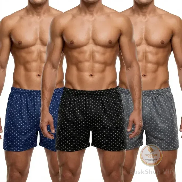 Kit 3 Samba Canção De Liganete Cueca Short Malha Fria Pijama
