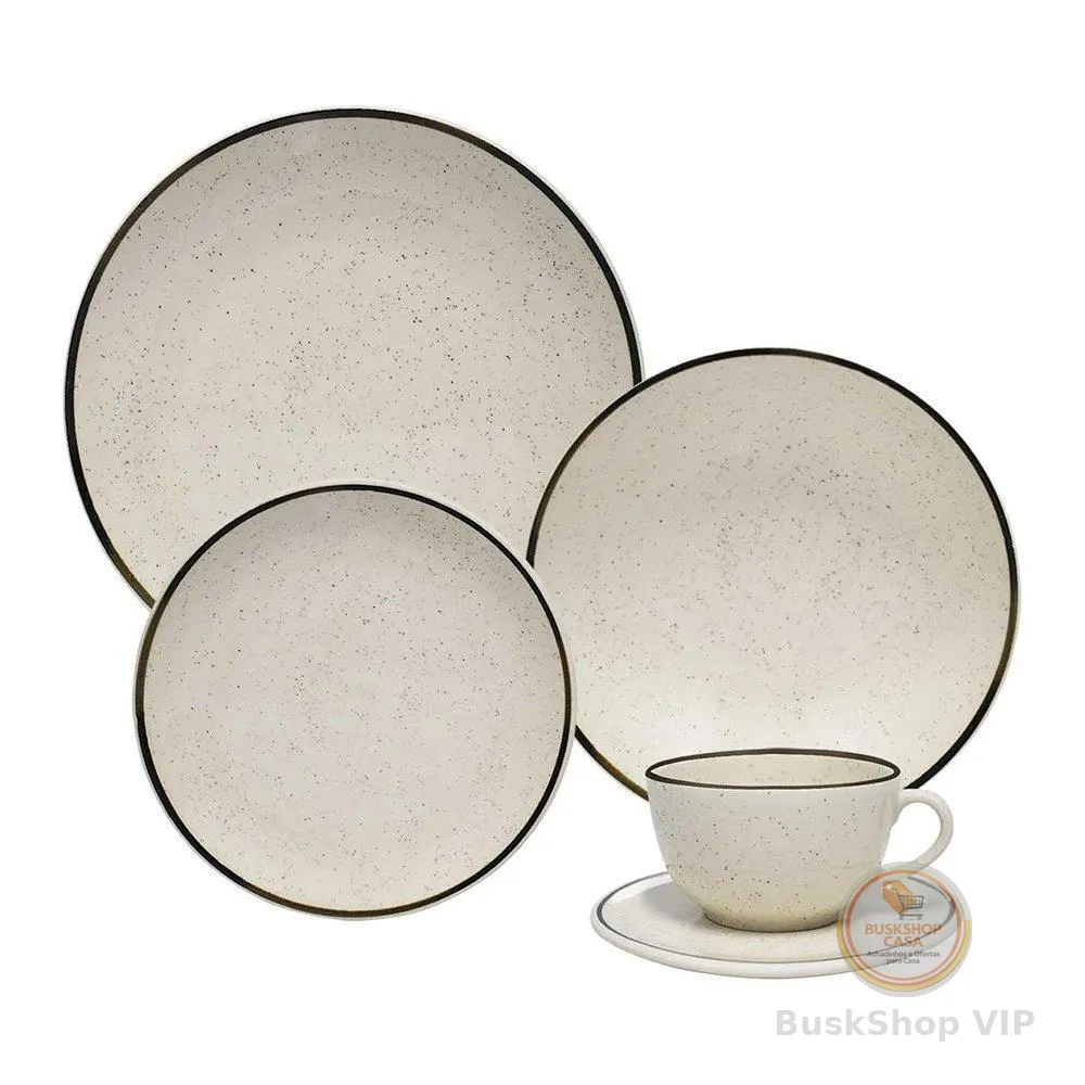 Aparelho de Jantar/Chá Oxford Brisa - Cerâmica, 20 Peças, Bege