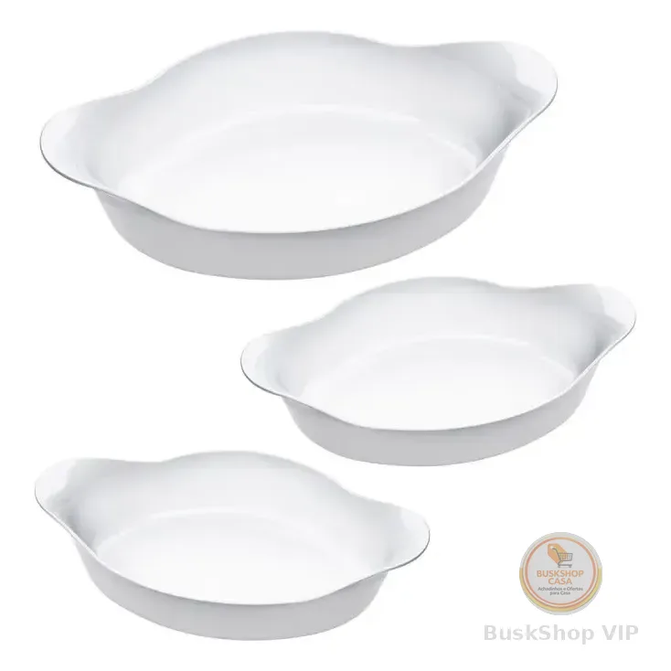 Marinex Conjunto De Assadeiras Oval Opaline 3 Peças Branco