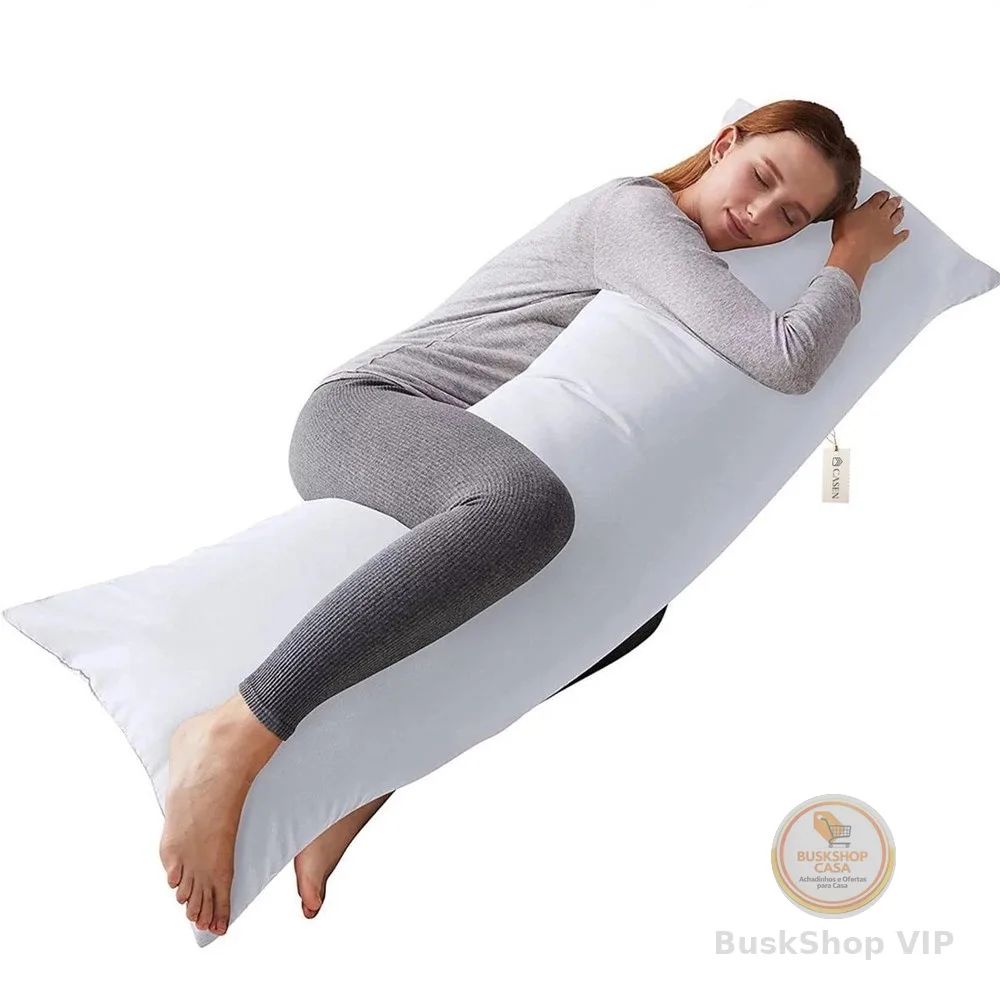 Xuxão Travesseiro de Corpo Antialérgico + Fronha Lavável Com Zíper - Refil + Capa