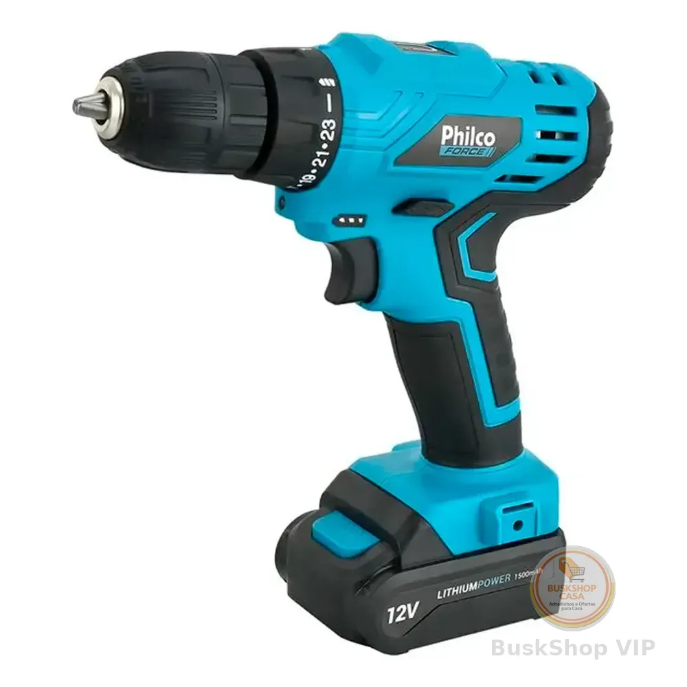 Parafusadeira Force Bivolt 2 Em 1 800rpm Ppf12 Philco Azul 127/220v
