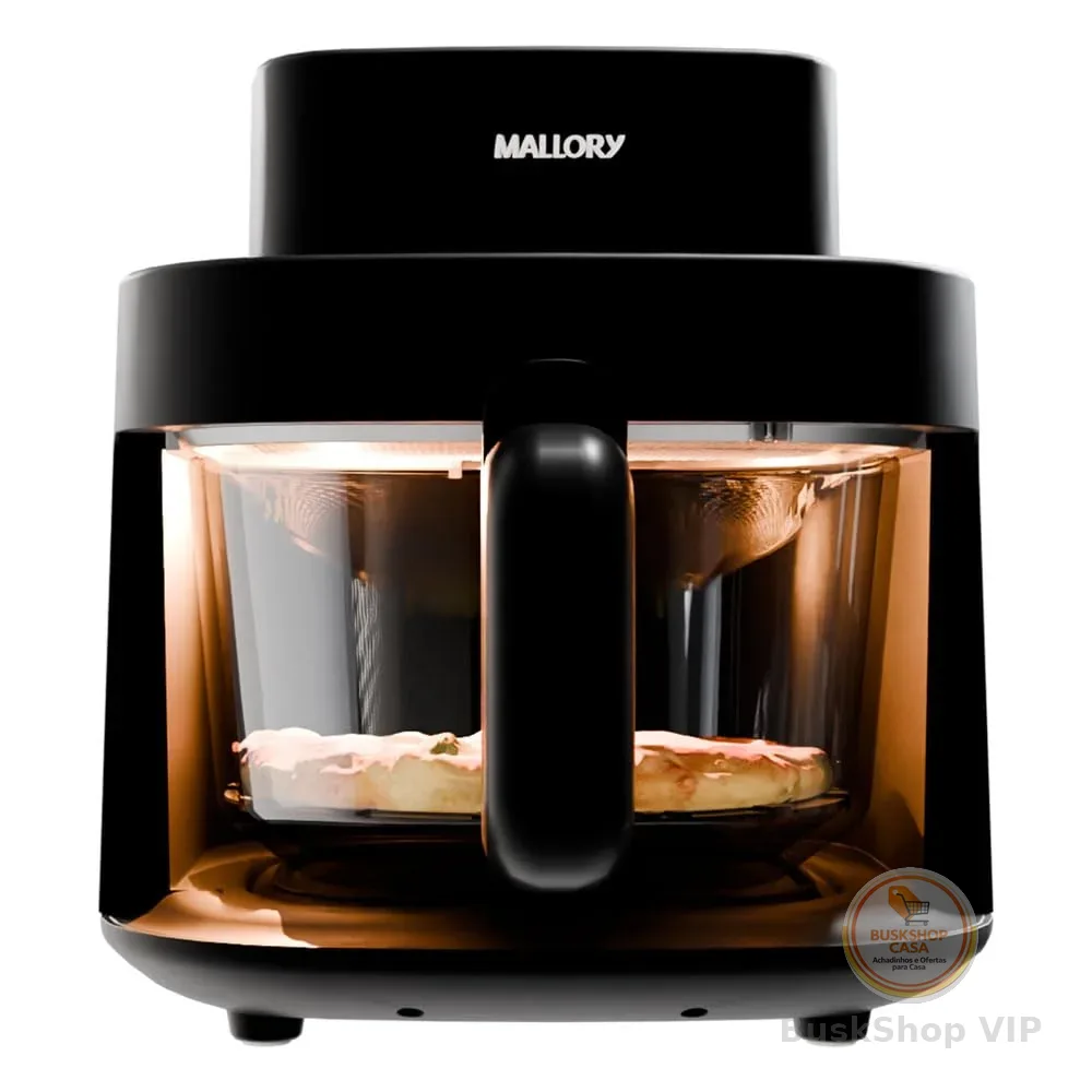 Fritadeira Elétrica Mallory SmartGlass - 4,5L, Air Cook 360°, Temperatura até 200°C, Cuba de Vidro Temperado - 127V
