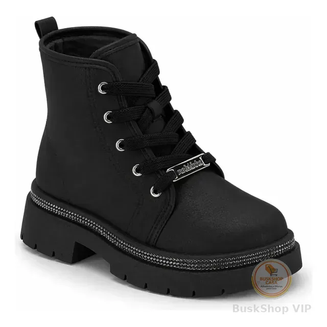 Bota Infantil Menina Cano Curto Brilho Conforto Original