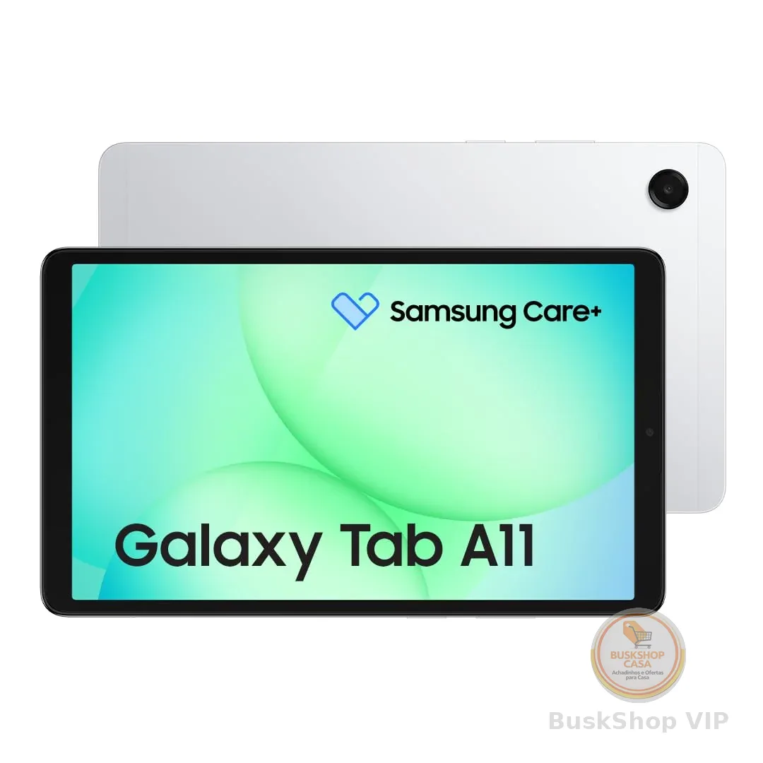 Tablet Samsung Galaxy TAB A11, 64GB, 4GB RAM, Tela de 8.7", Bateria 5.100mAh, Câmera frontal 5MP, Câmera traseira 8MP, WiFi, Android 15