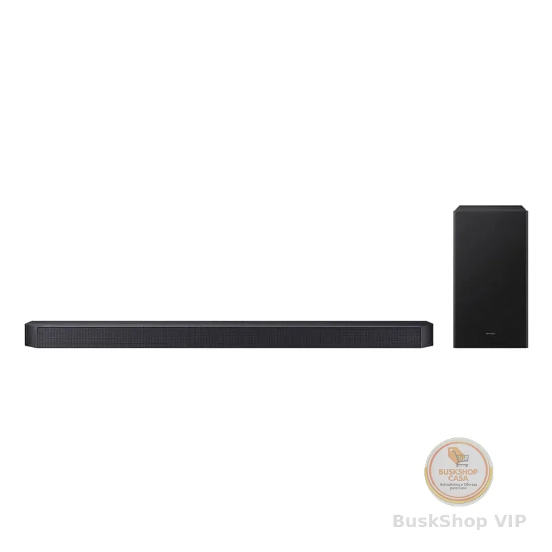 Soundbar Samsung HW-Q600F, com 3.1.2 canais, Bluetooth, Subwoofer sem fio, Dolby Atmos e Q-Symphony