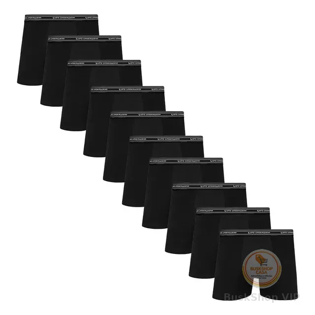 Kit Com 10 Cuecas Boxer Algodão Adulto Lupo