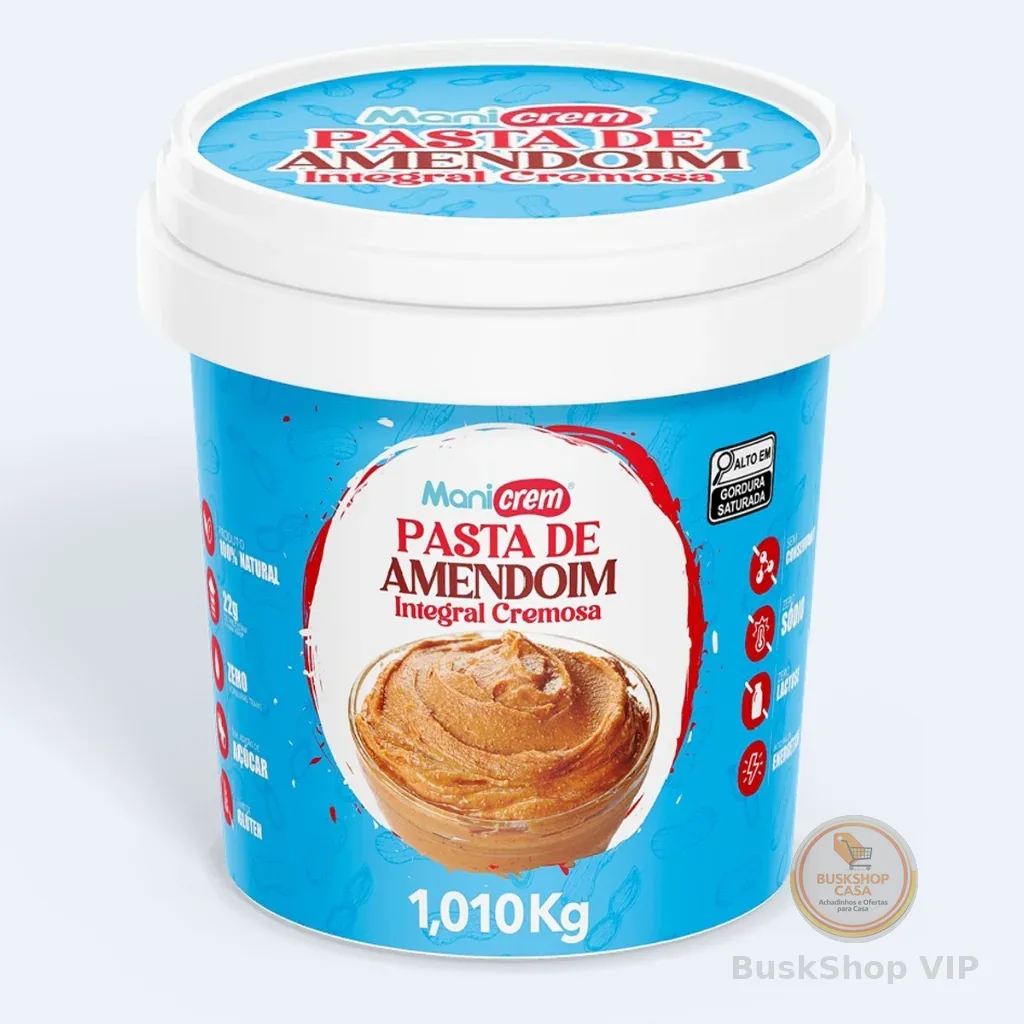 Manicrem Pasta De Amendoim Integral 100% Amendoim - 1kg