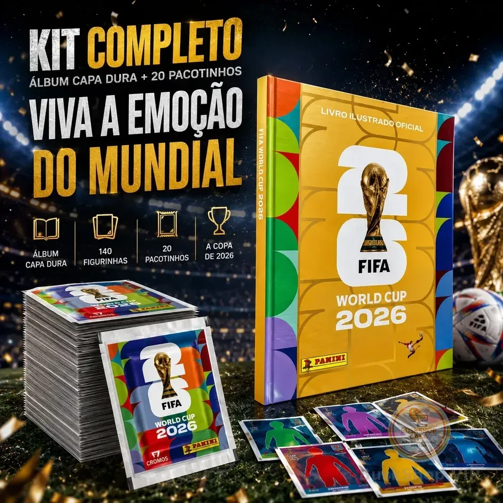 Álbum Copa Do Mundo 26 Dourado Ouro Oficial + 140 Figurinha