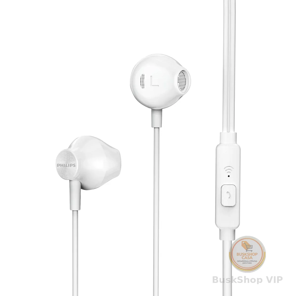 PHILIPS, Fone de Ouvido com Microfone, TAUE101WT/00, Com fio de 1,2 metros, intra-auricular, Branco