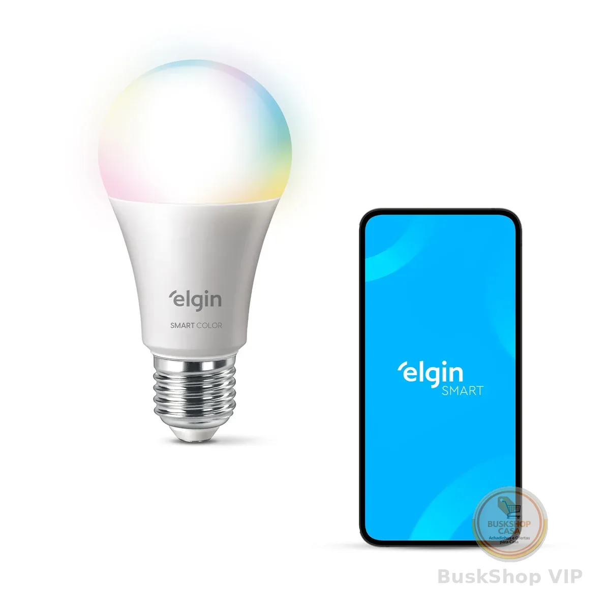Lâmpada Inteligente Mais Potente 15W Smart Color RGB Wifi Elgin compatível com Alexa e Google Home