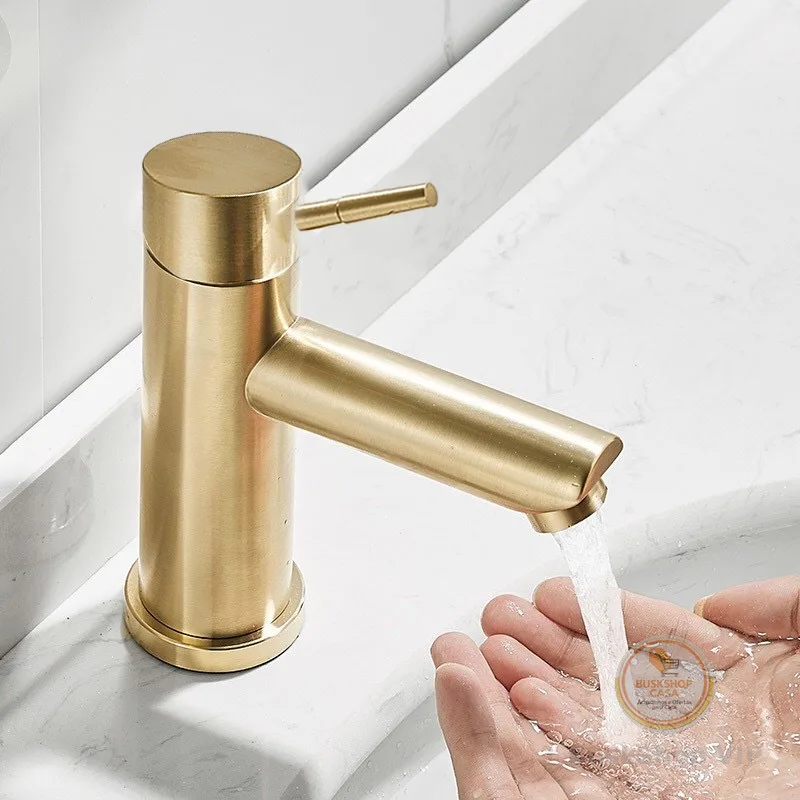Torneira Bacia em Aço Inox 304 Torneira Bacia Inox Torneira Banheiro-dourado