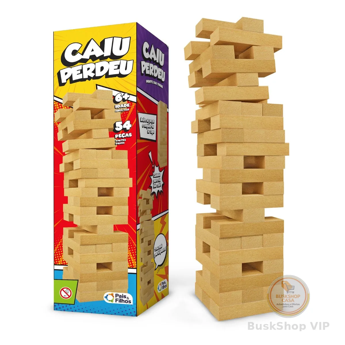 Pais & Filhos - Caiu Perdeu, 54 Pçs, idade mínima recomendada - 6 anos