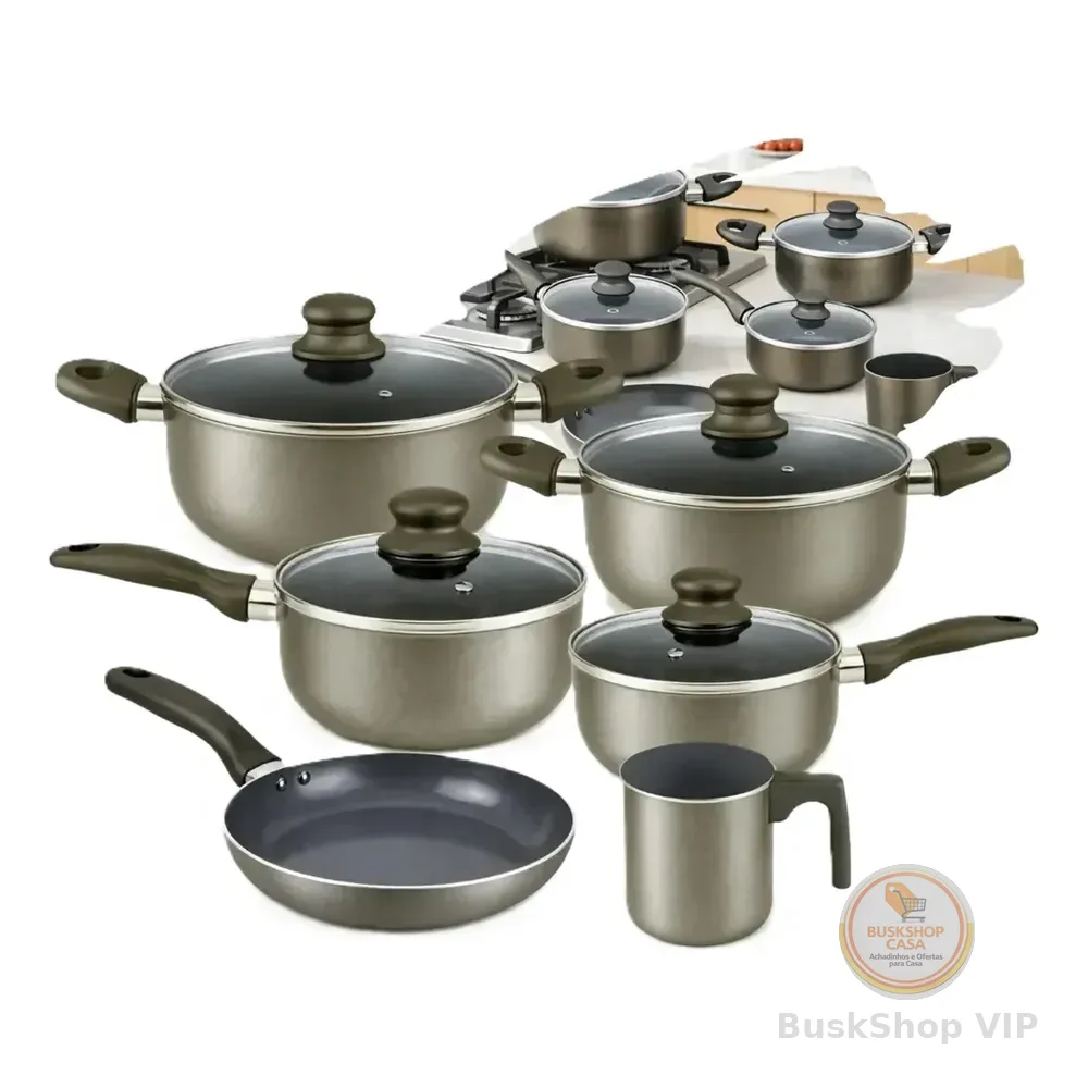 Panela Ceramica Antiaderente Titanium Cozinha 6pçs