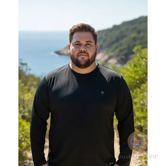 Camiseta Plus Size Segunda Pele Térmica Proteção Solar Uv