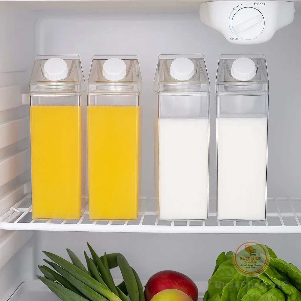 Garrafas 1000ml/500ml De Acrílico Transparente Caixa De Leite Geladeira Leite Suco Bebidas Água Chá