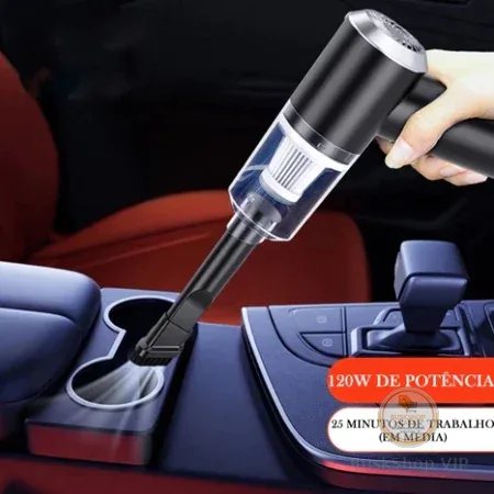 Mini Aspirador de Pó Portátil Automotivo Casa Sem Fio 3 em 1 Potente 6000Pa Recarregável