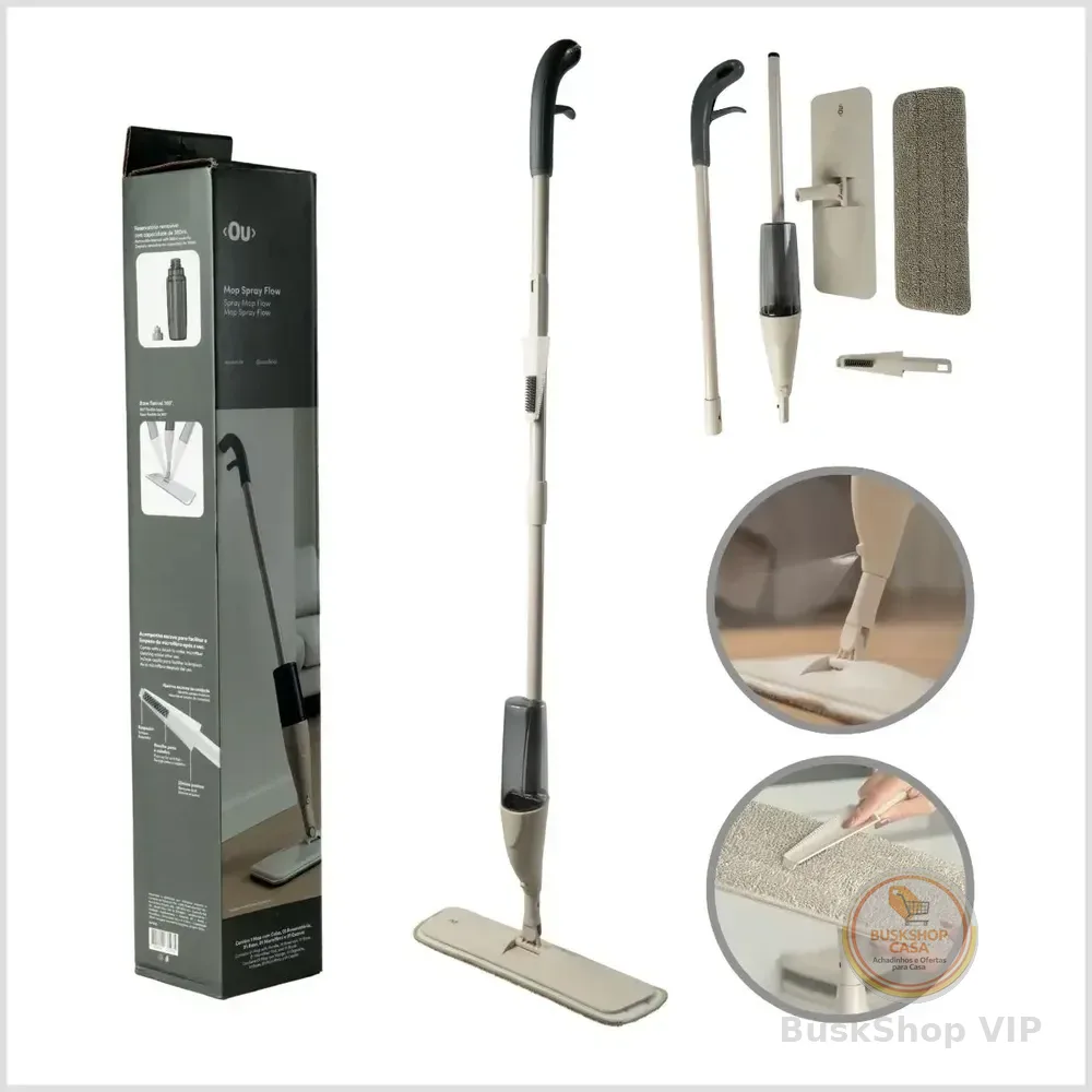 Mop Spray Ou Flow Limpeza Mágica Rodo 360 Microfibra Chão